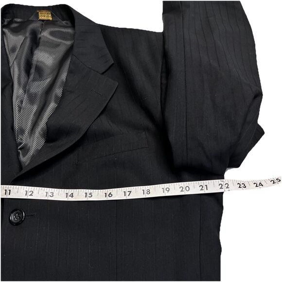 Martino Uomo Moda 2pc Suit Men’s Subtle Black Pinstripe 40R W32xL31 - Picture 10 of 16